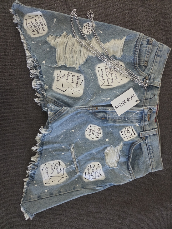 Old Navy Pants - Custom By RICHE BLAC Distressed Denim Shorts – One of a Kind ✨ Vintage